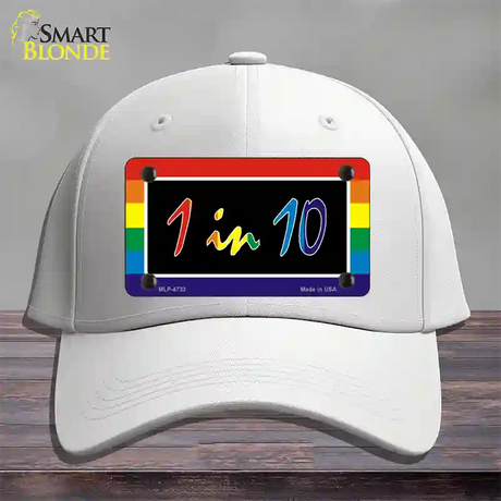 1 In 10 Novelty License Plate Hat Cotton / White