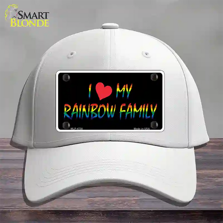 I Love My Rainbow Family Novelty License Plate Hat Cotton / White