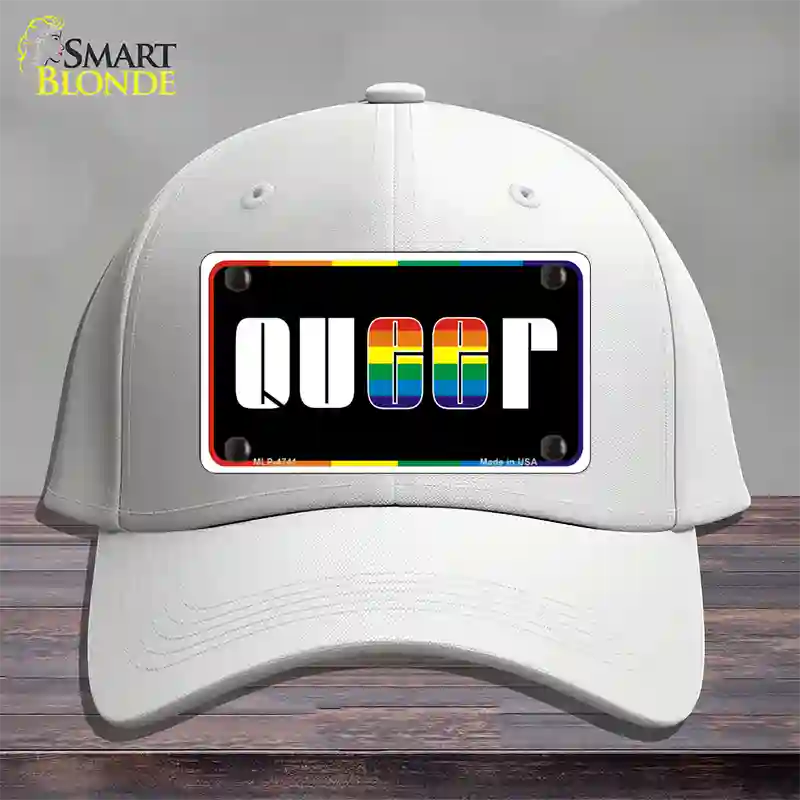 Queer Novelty License Plate Hat Cotton / White