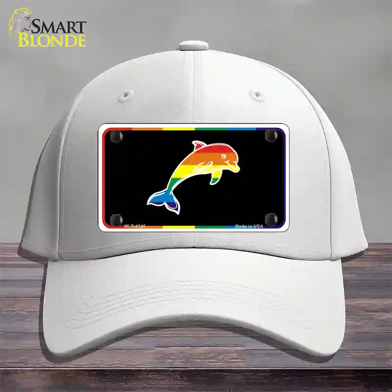 Dolphin Novelty License Plate Hat Cotton / White