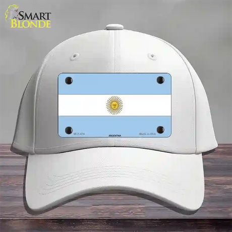 Argentina Flag Novelty License Plate Hat Cotton / White