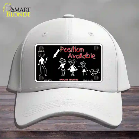 Position Available Novelty License Plate Hat Cotton / White