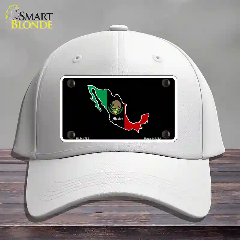 Mexico Outline Novelty License Plate Hat Cotton / White