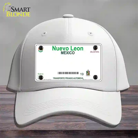 Nuevo Leon Mexico Blank Novelty License Plate Hat Cotton / White