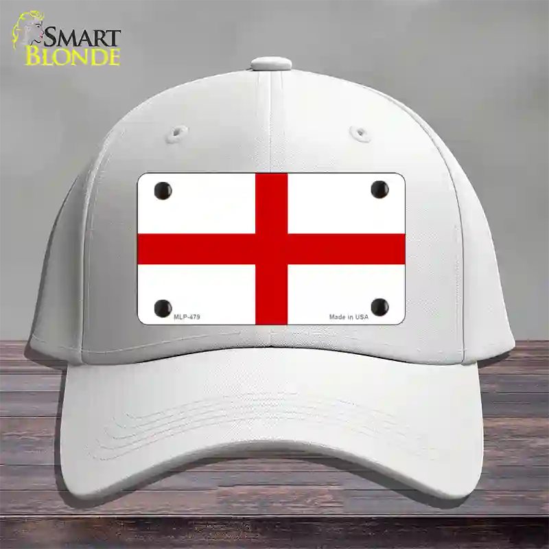 England Flag Novelty License Plate Hat Cotton / White