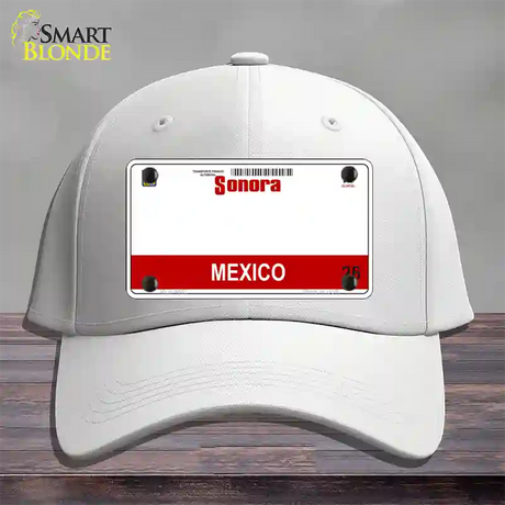 Sonora Mexico Novelty License Plate Hat Cotton / White