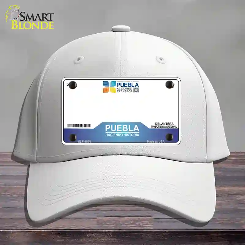 Puebla Mexico Novelty License Plate Hat Cotton / White