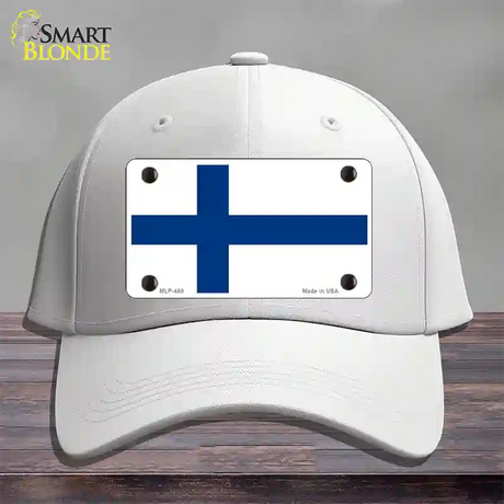 Finland Flag Novelty License Plate Hat Cotton / White