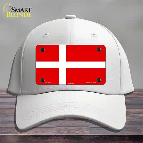 Denmark Flag Novelty License Plate Hat Cotton / White