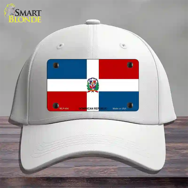 Dominican Republic Flag Novelty License Plate Hat Cotton / White