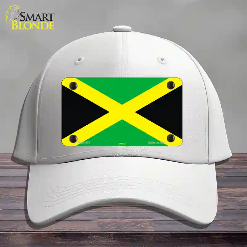 Jamaica Flag Novelty License Plate Hat Cotton / White