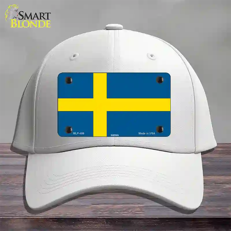 Sweden Flag Novelty License Plate Hat Cotton / White