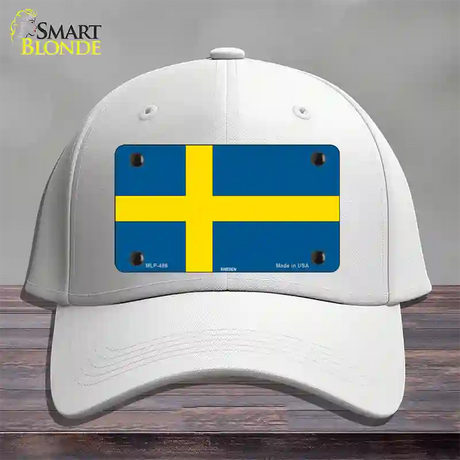 Sweden Flag Novelty License Plate Hat Cotton / White