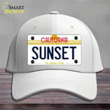 Sunset California Novelty License Plate Hat Cotton / White