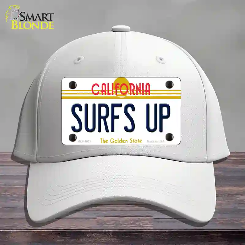 Surfs Up California Novelty License Plate Hat Cotton / White