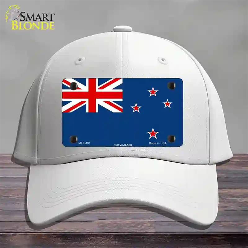 New Zealand Flag Novelty License Plate Hat Cotton / White