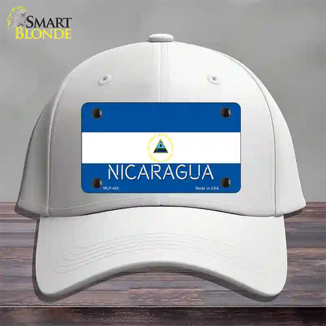 Nicaragua Flag Novelty License Plate Hat Cotton / White