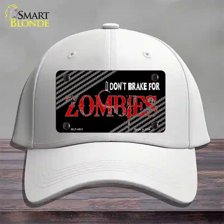 Dont Brake For Zombies Novelty License Plate Hat Cotton / White