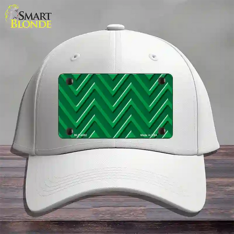 Green Light Green Large Chevron Novelty License Plate Hat Cotton / White