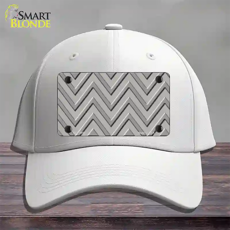 Grey Light Grey Large Chevron Novelty License Plate Hat Cotton / White