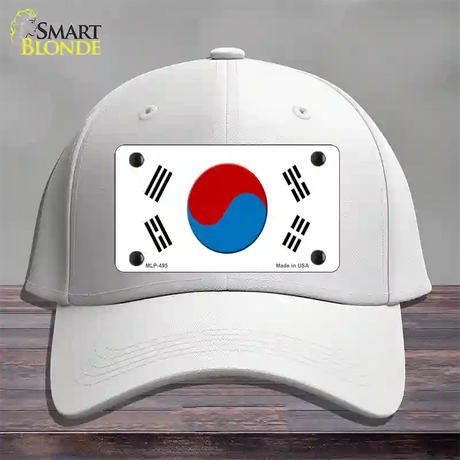 South Korea Flag Novelty License Plate Hat Cotton / White