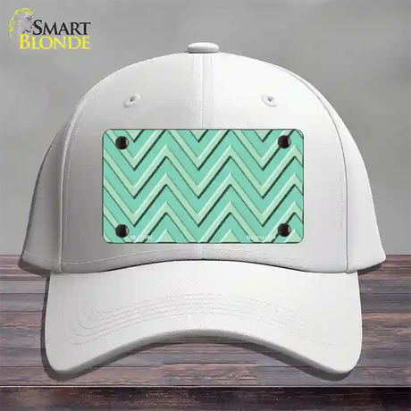 Mint Light Mint Large Chevron Novelty License Plate Hat Cotton / White