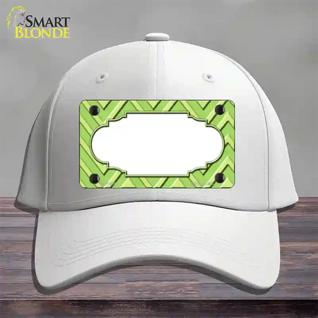 Lime Green Lighter Lime Green Scallop Large Chevron Novelty License Plate Hat Cotton / White