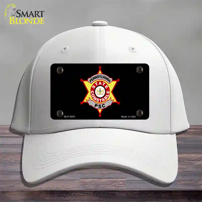 PA Constable Star Novelty License Plate Hat Cotton / White