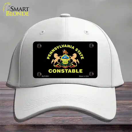 PA Constable Star Seal Novelty License Plate Hat Cotton / White