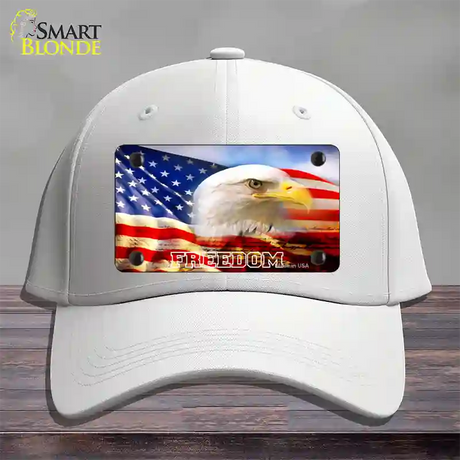 Freedom Bald Eagle Novelty License Plate Hat Cotton / White