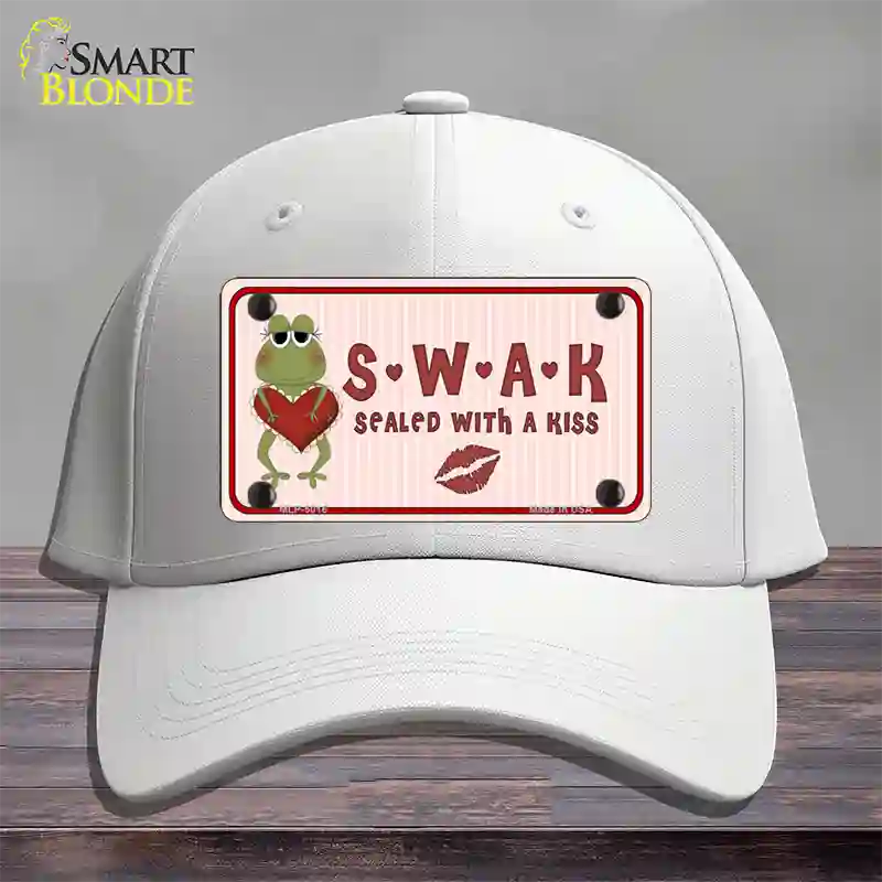 S.W.A.K. Valentine Frog Novelty License Plate Hat Cotton / White