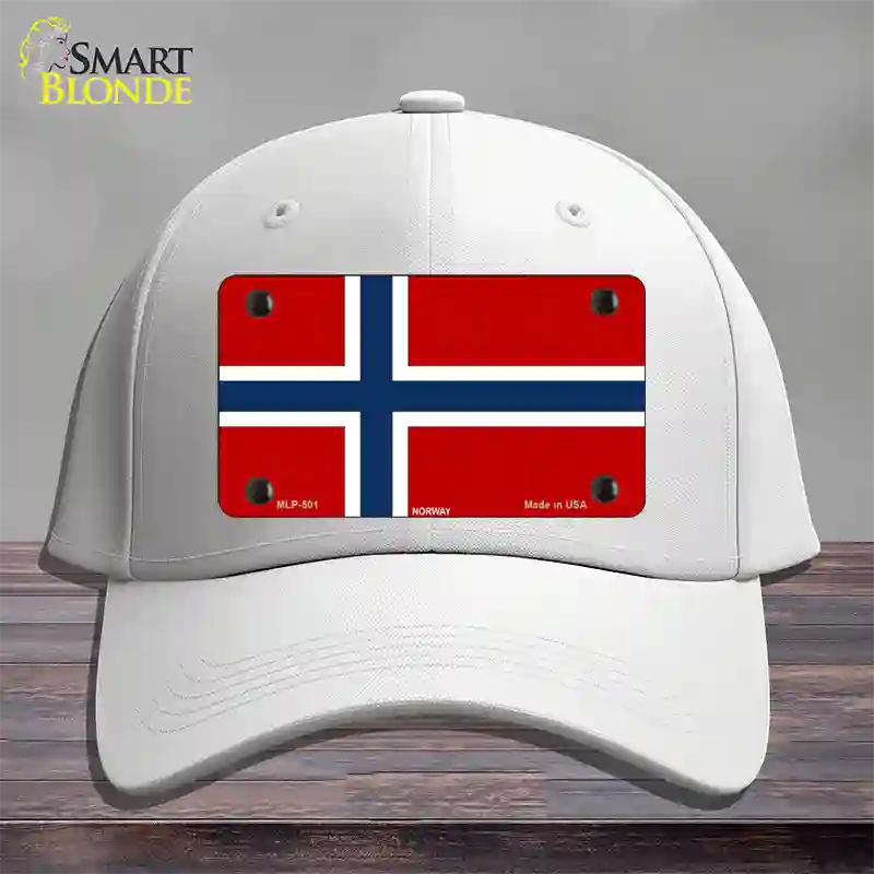 Norway Flag Novelty License Plate Hat Cotton / White