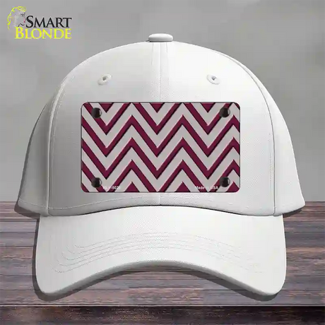 Maroon Grey Chevron Novelty License Plate Hat Cotton / White