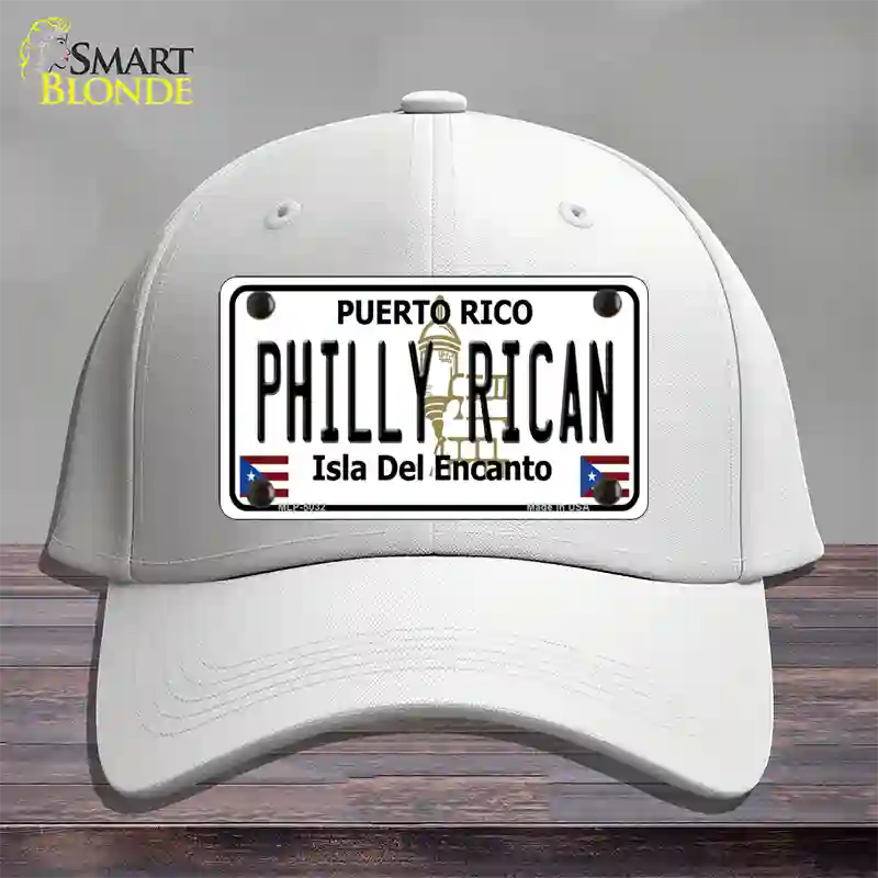 Philly Rican Puerto Rico Novelty License Plate Hat Cotton / White