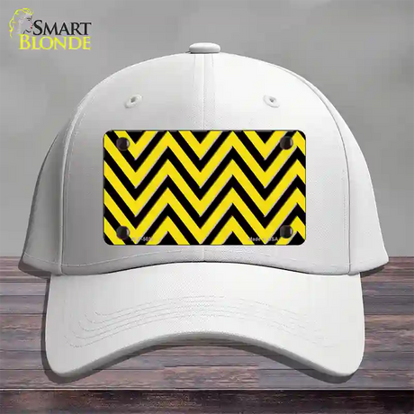 Yellow Black Chevron Novelty License Plate Hat Cotton / White