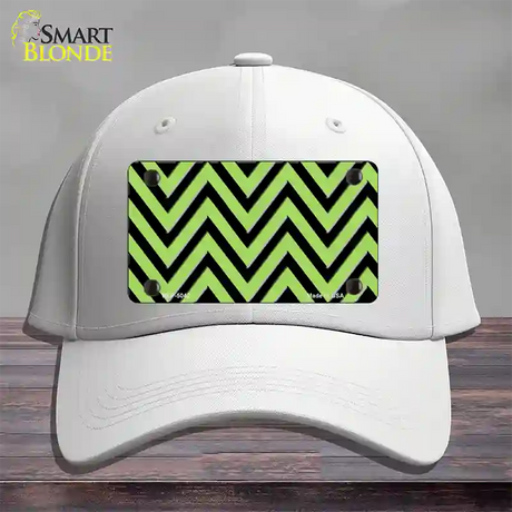 Lime Green Black Chevron Novelty License Plate Hat Cotton / White