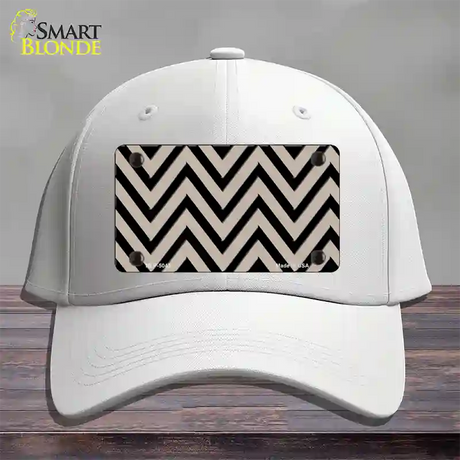 Tan Black Chevron Novelty License Plate Hat Cotton / White