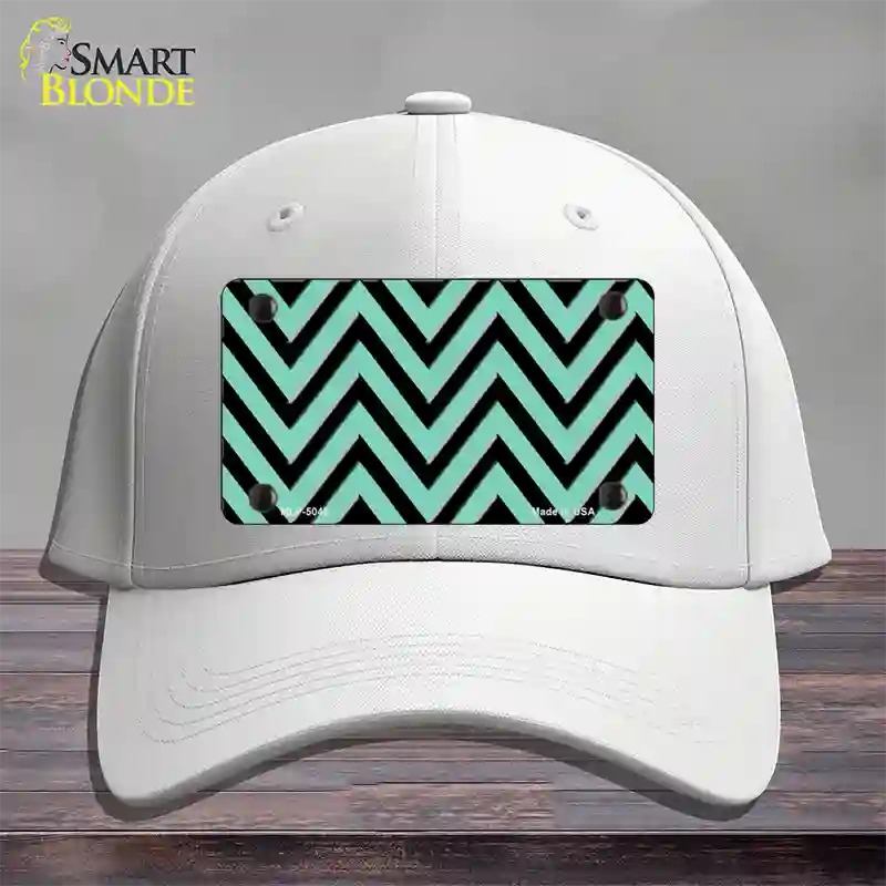 Mint Black Chevron Novelty License Plate Hat Cotton / White