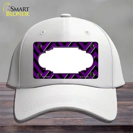 Purple Black Chevron Scallop Novelty License Plate Hat Cotton / White