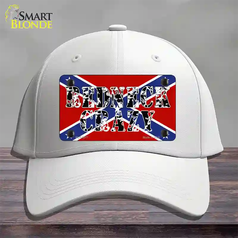 Redneck Crazy Novelty License Plate Hat Cotton / White