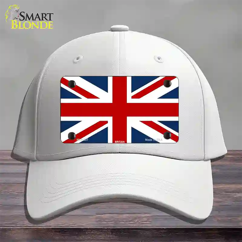 Britain Flag Novelty License Plate Hat Cotton / White