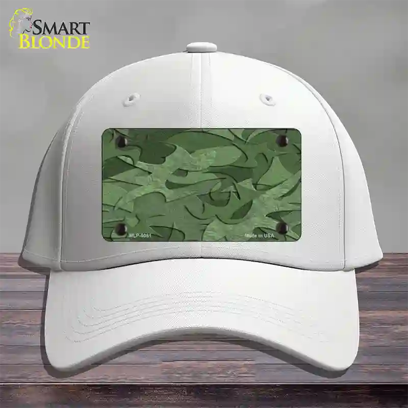 Green Camouflage Novelty License Plate Hat Cotton / White