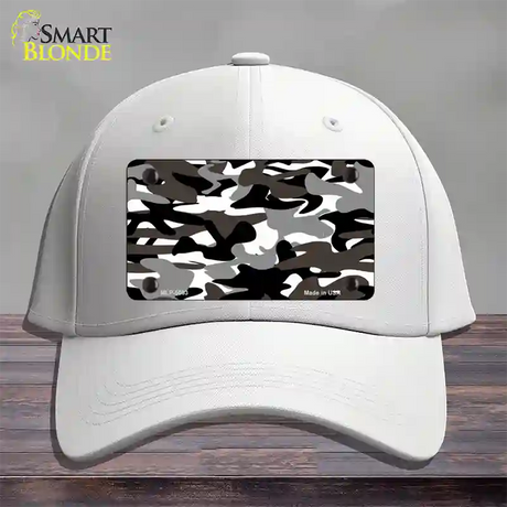 Black And White Camouflage Novelty License Plate Hat Cotton / White