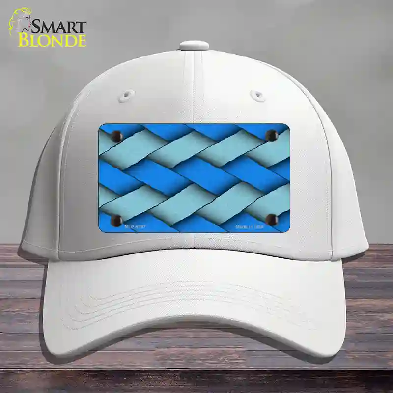 Weave Blue Novelty License Plate Hat Cotton / White