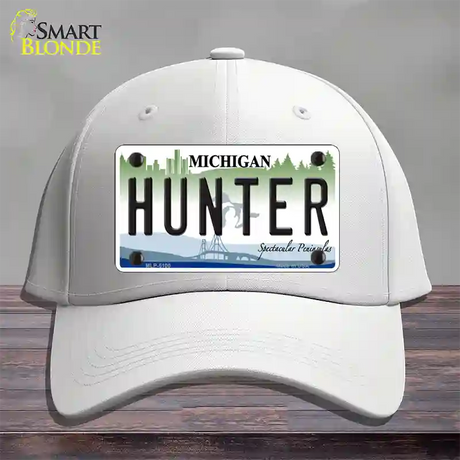 Hunter Michigan State Novelty License Plate Hat Cotton / White