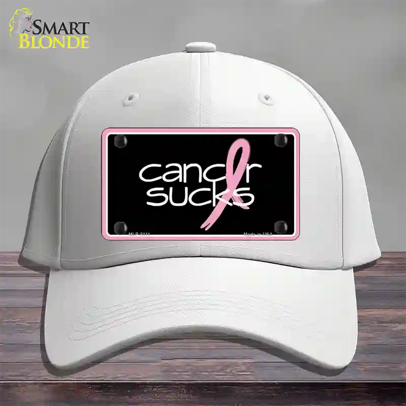 Cancer Sucks Novelty License Plate Hat Cotton / White