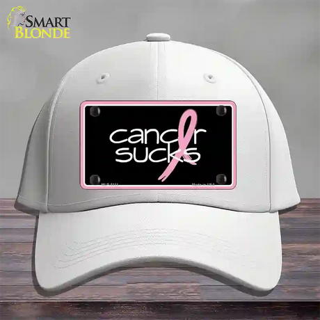 Cancer Sucks Novelty License Plate Hat Cotton / White