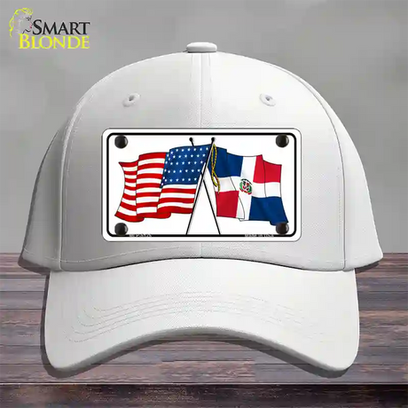 United States Dominican Republic Crossed Flags Novelty License Plate Hat Sign Cotton / White