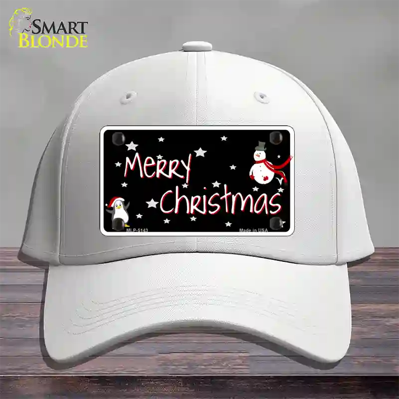 Merry Christmas Novelty License Plate Hat Cotton / White