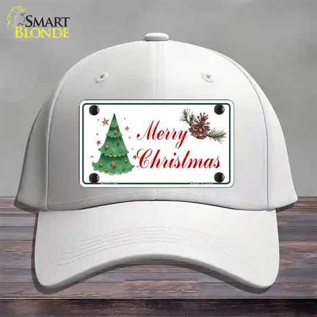 Merry Christmas Tree Novelty License Plate Hat Cotton / White